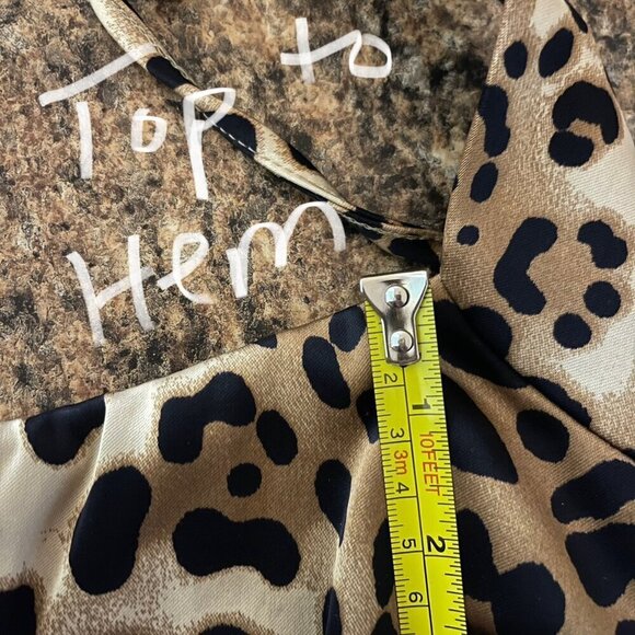 Vintage Cache Halter Dress Size 2 Y2K Cocktail Glam Evening Leopard Satin Edgy - Picture 11 of 13